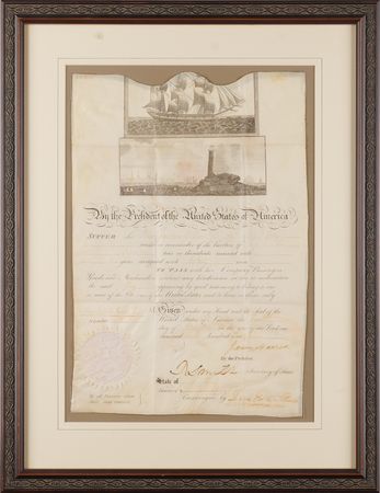 Lot #3 James Madison Signed Ship's Pass Document