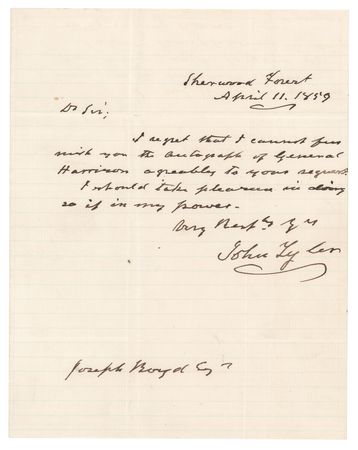 Lot #15 John Tyler Autograph Letter Signed