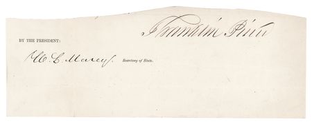 Lot #23 Franklin Pierce Signature as President
