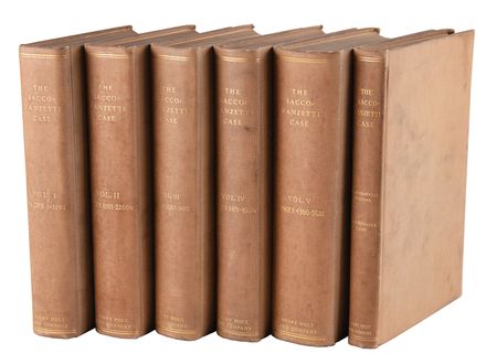 Lot #392 Sacco and Vanzetti Six-Volume Trial Record and Supplemental Bridgewater Case (1928–1929) - Image 1