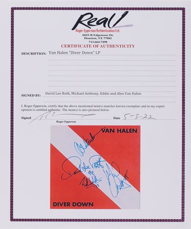 Lot #652 Van Halen Signed Album - Diver Down - Image 2