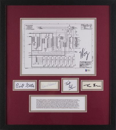 Lot #266 Computer Pioneers (5) Signature Display -