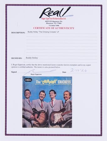 Lot #611 Buddy Holly Signed Album - The ‘Chirping’ Crickets - Image 3