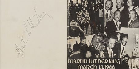 Lot #242 Martin Luther King, Jr. Signed Program for His 1966 Bridgeport Civil Rights Speech - Image 1