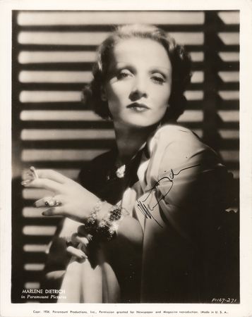 Lot #698 Marlene Dietrich Signed Photograph