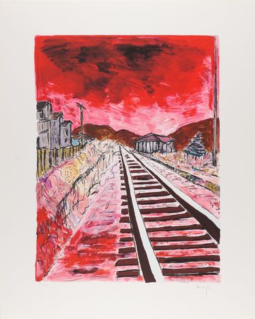 Lot #602 Bob Dylan (4) Signed ‘Train Tracks’ Giclée Prints from the ‘Drawn Blank’ Series - Image 2