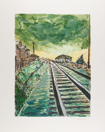 Lot #602 Bob Dylan (4) Signed ‘Train Tracks’ Giclée Prints from the ‘Drawn Blank’ Series - Image 5