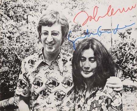 Lot #585 Beatles: John Lennon and Yoko Ono Signed