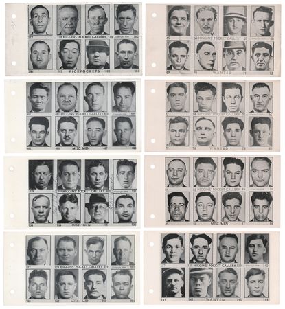 Lot #404 American Gangsters and Criminals: 1934 Higgins’ Pocket Gallery Mugshot Sheets (11) Featuring Frank Carbo, Vincent Mangano, Joseph Profaci, and Moe Sedway - Image 2