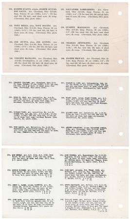 Lot #404 American Gangsters and Criminals: 1934 Higgins’ Pocket Gallery Mugshot Sheets (11) Featuring Frank Carbo, Vincent Mangano, Joseph Profaci, and Moe Sedway - Image 3