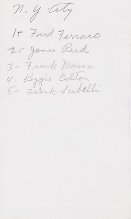Lot #430 Francesco 'Skyball' Scibelli Original 1934 New York City Police Lineup Photograph with His Gang - Image 2