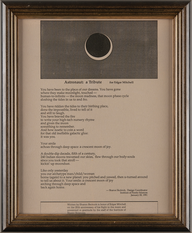 Lot 6238 Astronaut Tribute by Sharon Skolnick - From the Personal Collection of Edgar Mitchell