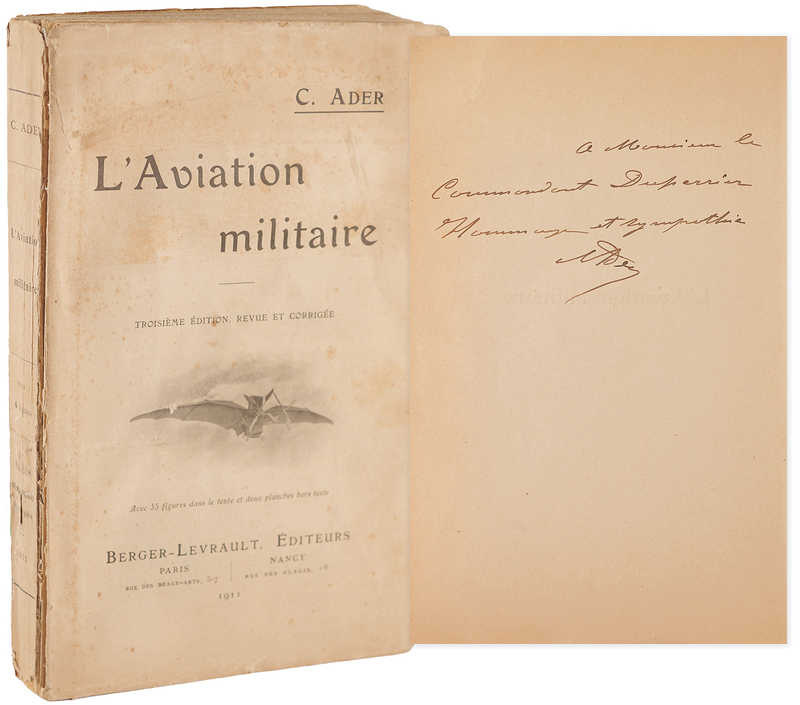 Lot 6002 Clement Ader Signed Book - L'Aviation militaire
