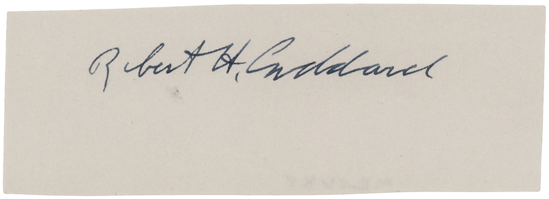 Lot 6445 Robert H. Goddard Signature