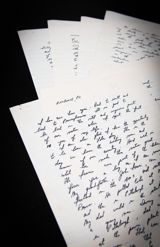 Lot 6273 Jim Irwin Handwritten 'Labor Day' Speech from the Apollo 15 Post-Flight Tour: 