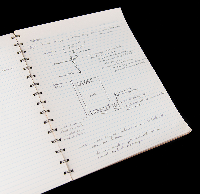 Lot 6043 Gordon Cooper’s Mercury-Atlas 9 Notebook - Over 20 Pages of Handwritten Notes and Sketches for the Faith 7 Capsule