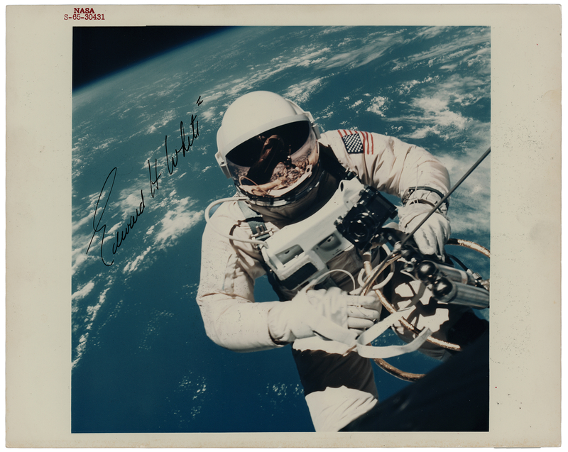 Lot 6056 Edward H. White II Signed Photograph - 'Type 1' Red-Numbered NASA Photo