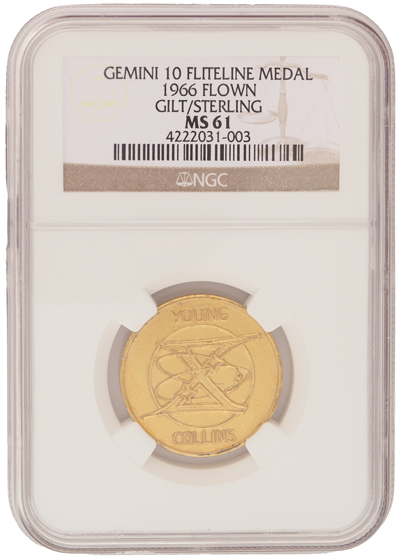 Lot 6071 Gemini 10 Flown Fliteline Medallion - From the Personal Collection of John Young - NGC MS 61