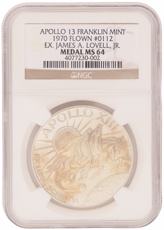 Lot 6211 Apollo 13 Franklin Mint Medallion - From the Personal Collection of James Lovell - NGC MS 64
