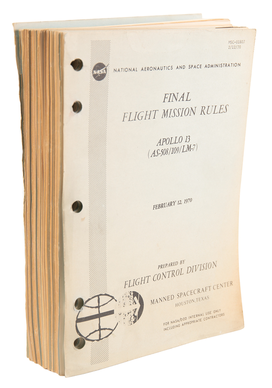 Lot 6215 Apollo 13 'Final Flight Mission Rules' Manual