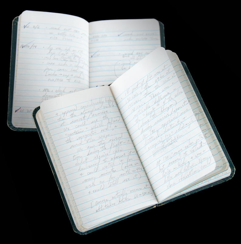 Lot 6390 Sally Ride's Pair of Handwritten STS-41-G Mission Diaries, with (100+) Pages of Preflight and Spaceflight Notes