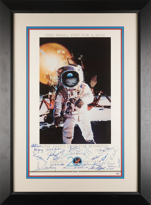 Lot 6313 Apollo Astronauts Multi-Signed (22) Apollo 11 '20th Anniversary' Poster, with (11) Moonwalkers - 18.25˝ x 29.25˝