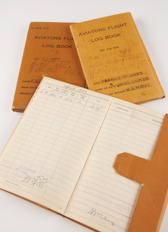 Lot 6005 Frank C. McCord Archive of (3) U.S. Navy Flight Logbooks, Culminating in the Final Flight Record Before the USS Akron Disaster (1927–1933)