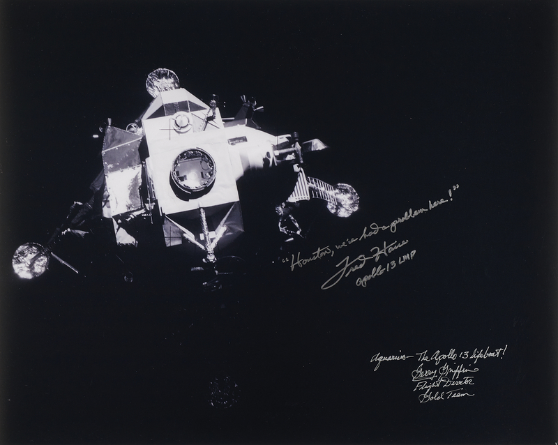 Lot 6222 Fred Haise and Gerry Griffin Signed Oversized Photograph