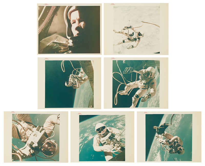 Lot 6063 Gemini 4: Edward H. White II (7) Original Red-Numbered NASA Photographs