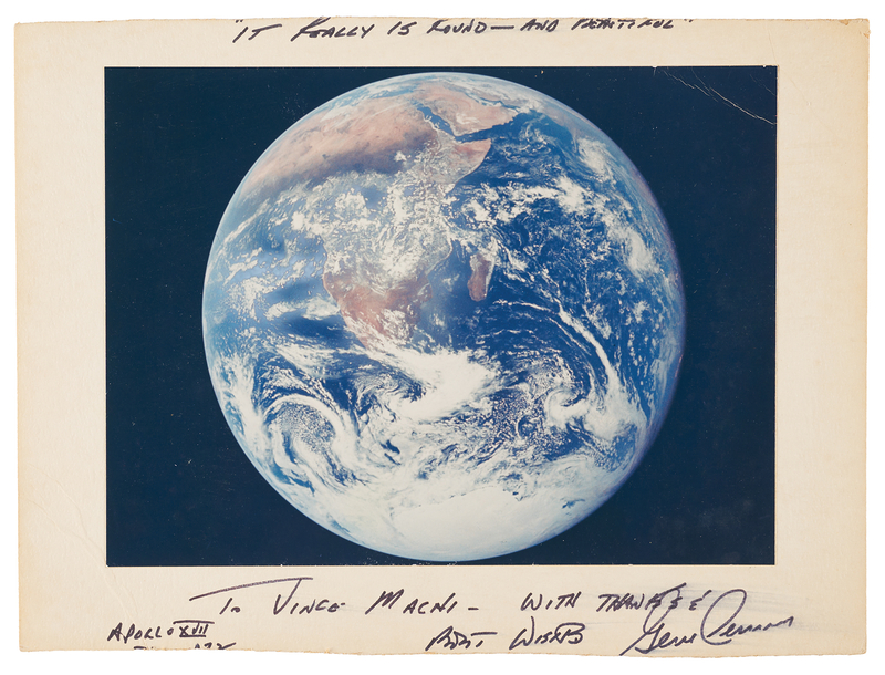 Lot 6308 Gene Cernan Signed 'Earth' Photograph - 