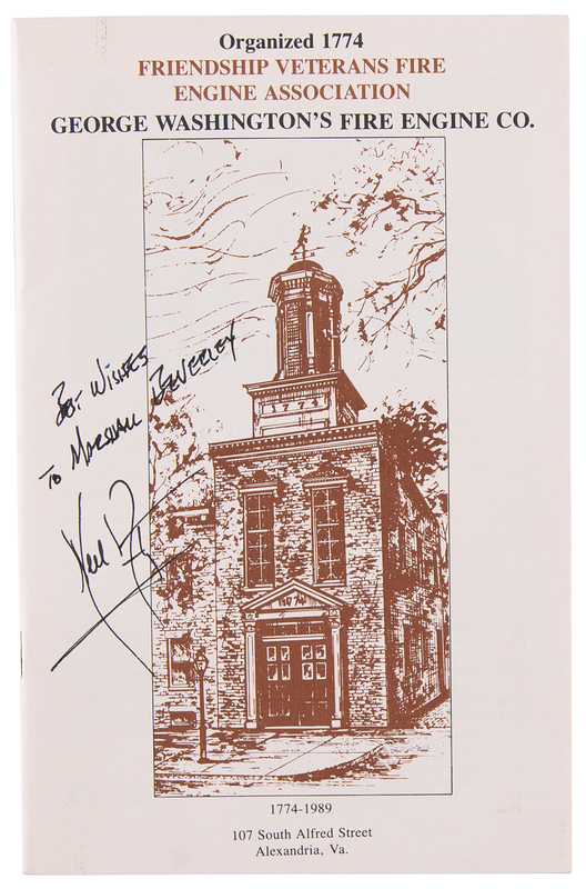 Lot 6177 Neil Armstrong Signed 'Friendship Veterans Fire Engine Association' Booklet