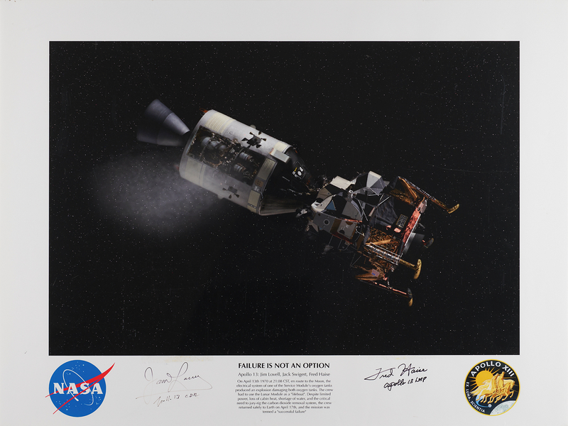 Lot 6223 James Lovell and Fred Haise Signed Poster - 'Failure Is Not an Option' (24˝ x 18˝)
