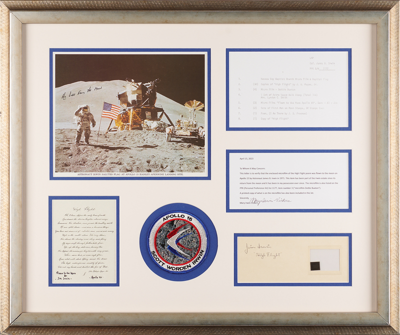 Lot 6274 Apollo 15 ‘High Flight’ Microfilm Attested as Flown to Lunar Orbit