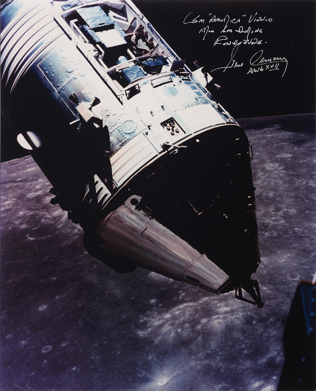 Lot 6310 Gene Cernan Signed Oversized Photograph