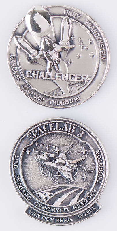 Lot 6433 STS-8 and STS-51-B (2) Unflown Robbins Medallions - From the Personal Collection of William E. Thornton