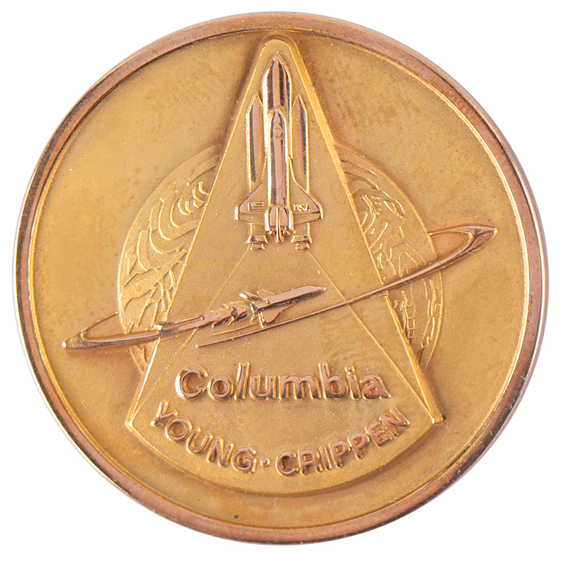 Lot 6396 STS-1 Flown Gold Robbins Medallion - From the Personal Collection of William E. Thornton