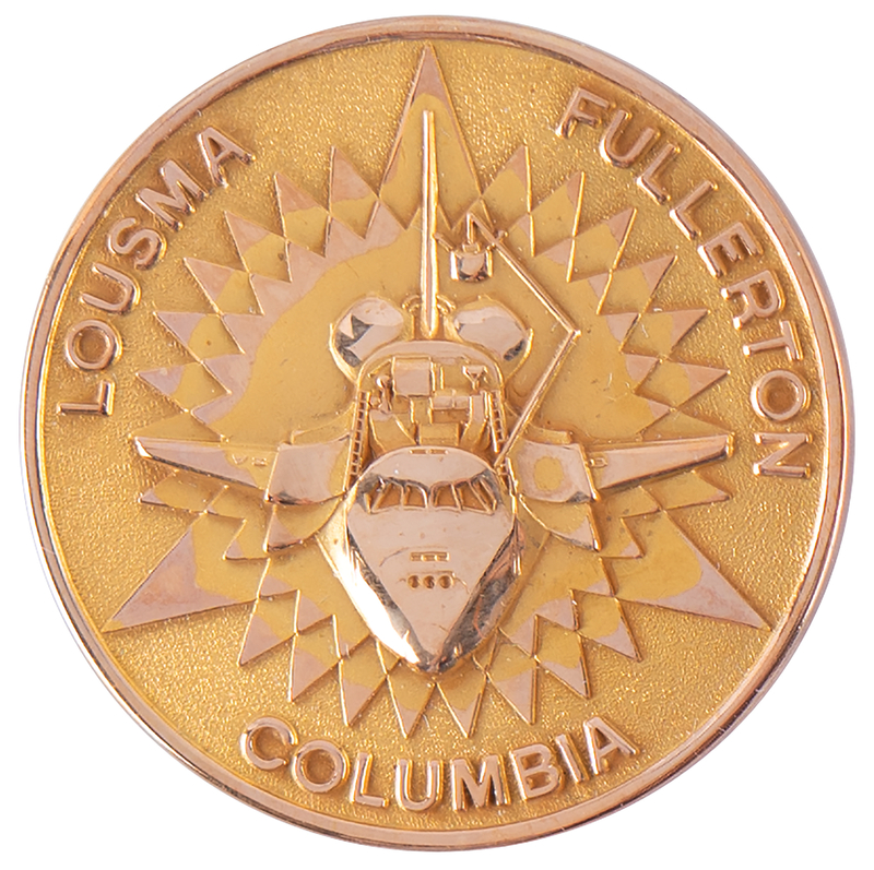Lot 6398 STS-3 Unflown Gold Robbins Medallion - From the Personal Collection of William E. Thornton