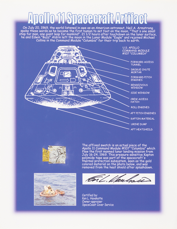 Lot 6171 Apollo 11 Kapton Foil [Attested to as Flown by Ken Havekotte]