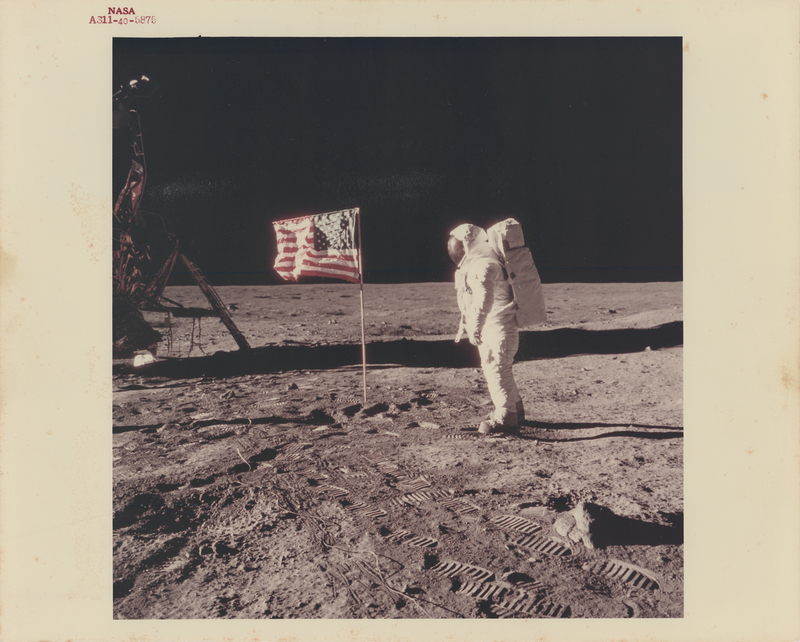 Lot 6158 Buzz Aldrin Original Red-Numbered NASA Photograph (AS11-40-5875)