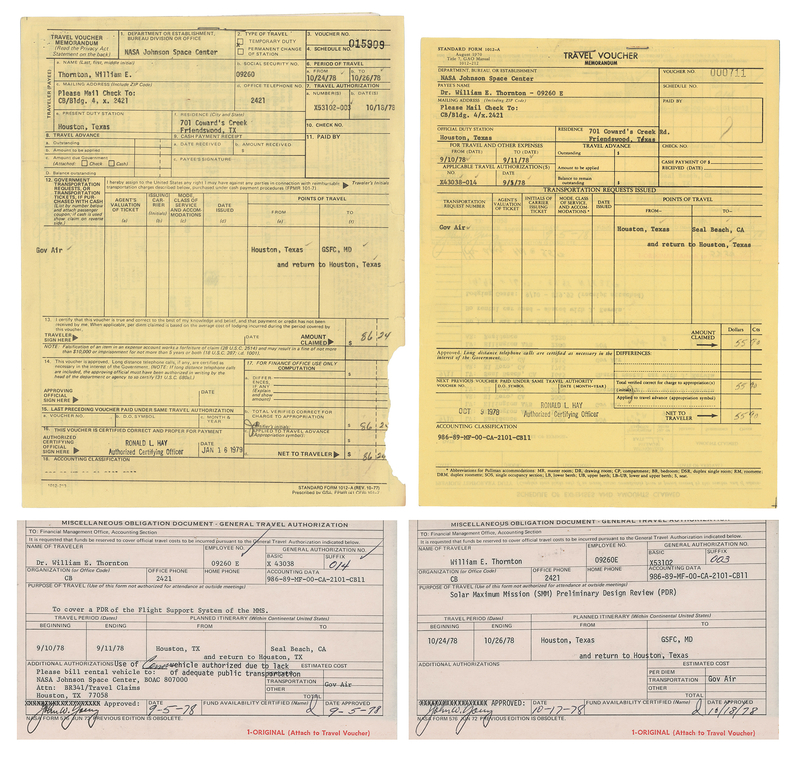 Lot 6435 John Young (2) Travel Voucher Documents Signed - From the Personal Collection of William E. Thornton