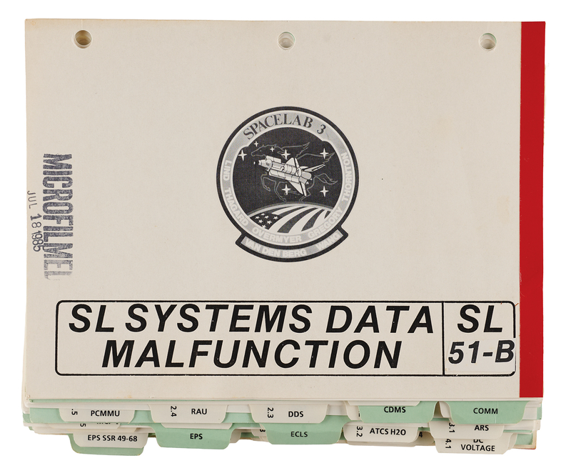 Lot 6427 STS-51-B Spacelab Systems Data Malfunction Manual [Attested Flown] - From the Personal Collection of William E. Thornton
