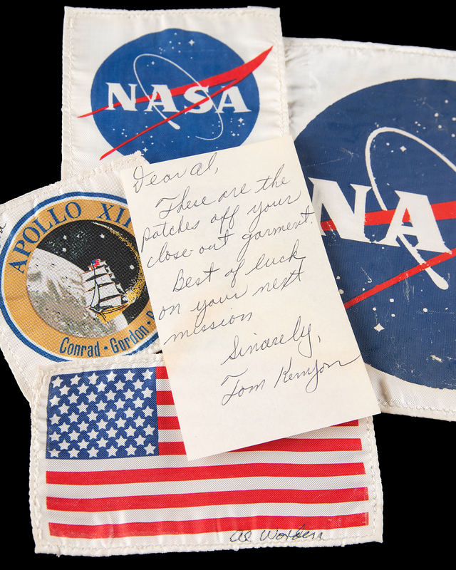 Lot 6199 Al Worden (4) Signed Beta Patches from His Apollo 12 Close-Out Garment