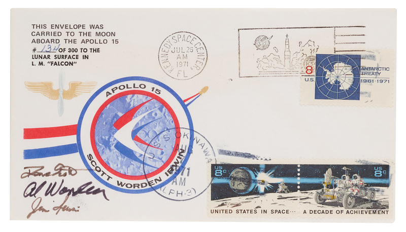 Lot 6261 Apollo 15 Lunar Surface-Flown Sieger Crew-Owned Cover (#134/300)
