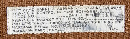 Lot #6348 Apollo Block II Crew Harness Assembly - Image 2