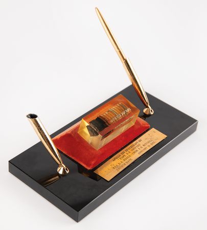Lot #6230 Apollo 14 Flown Heatshield Desk Set - From the Personal Collection of Edgar Mitchell - Image 2