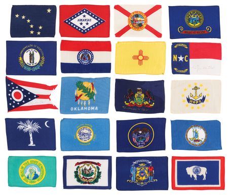 Lot #6232 Apollo 14 Flown State Flags (20) - From