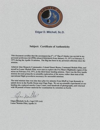 Lot #6232 Apollo 14 Flown State Flags (20) - From the Personal Collection of Edgar Mitchell - Image 2