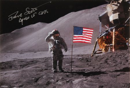 Lot #6266 Apollo 15 Lunar Surface-Flown Flag and Unflown 14K Gold Medallion Display - From the Personal Collection of Dave Scott - Image 2