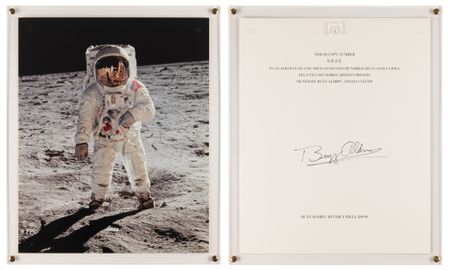 Lot #6157 Buzz Aldrin Signed Print and Limited Edition Moonfire Book - Image 1