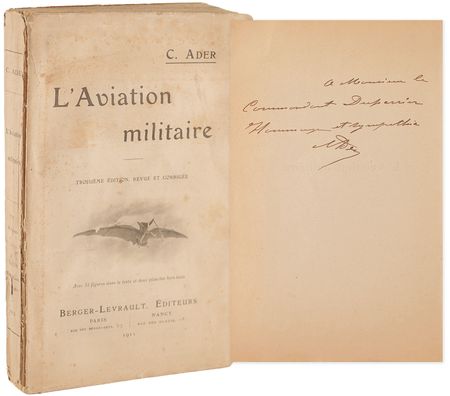 Lot #6002 Clement Ader Signed Book - L'Aviation